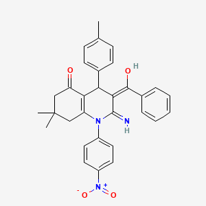 2-amino-3-benzoyl-7,7-dimethyl-4-(4-methylphenyl)-1-(4-nitrophenyl)-6,8-dihydro-4H-quinolin-5-one