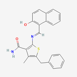 5-benzyl-4-methyl-2-[[(Z)-(2-oxonaphthalen-1-ylidene)methyl]amino]thiophene-3-carboxamide