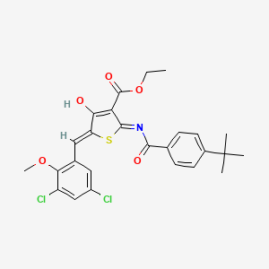 molecular formula C26H25Cl2NO5S B13378799 ethyl (5Z)-2-[(4-tert-butylbenzoyl)amino]-5-[(3,5-dichloro-2-methoxyphenyl)methylidene]-4-oxothiophene-3-carboxylate 