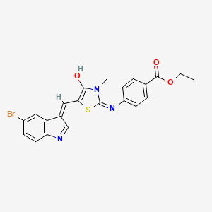 ethyl 4-[[(5Z)-5-[(5-bromo-1H-indol-3-yl)methylidene]-3-methyl-4-oxo-1,3-thiazolidin-2-ylidene]amino]benzoate