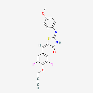 (5E)-5-[(3,5-diiodo-4-prop-2-ynoxyphenyl)methylidene]-2-(4-methoxyanilino)-1,3-thiazol-4-one