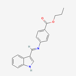 molecular formula C19H18N2O2 B13378821 propyl 4-[(1H-indol-3-ylmethylene)amino]benzoate 