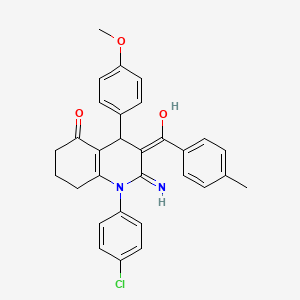 2-Amino-1-(4-chlorophenyl)-4-(4-methoxyphenyl)-3-(4-methylbenzoyl)-4,6,7,8-tetrahydroquinolin-5-one