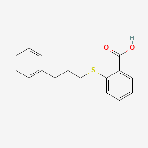B1337906 2-[(3-Phenylpropyl)thio]benzoic acid CAS No. 366801-27-6