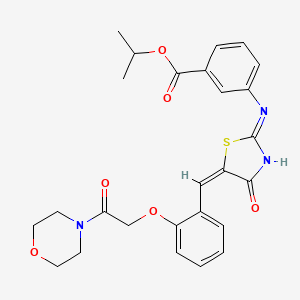 propan-2-yl 3-[[(5E)-5-[[2-(2-morpholin-4-yl-2-oxoethoxy)phenyl]methylidene]-4-oxo-1,3-thiazol-2-yl]amino]benzoate