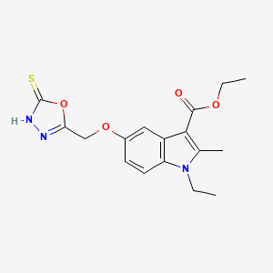 ethyl 1-ethyl-2-methyl-5-[(5-sulfanyl-1,3,4-oxadiazol-2-yl)methoxy]-1H-indole-3-carboxylate