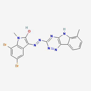 5,7-dibromo-1-methyl-3-[(6-methyl-5H-[1,2,4]triazino[5,6-b]indol-3-yl)diazenyl]indol-2-ol