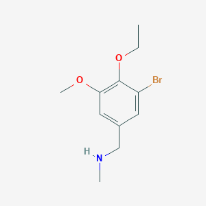 molecular formula C11H16BrNO2 B13379144 1-(3-bromo-4-ethoxy-5-methoxyphenyl)-N-methylmethanamine 