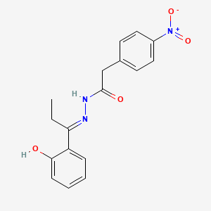 2-{4-nitrophenyl}-N'-[1-(2-hydroxyphenyl)propylidene]acetohydrazide