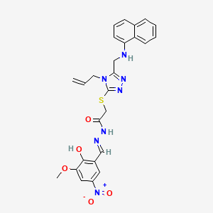 2-({4-allyl-5-[(1-naphthylamino)methyl]-4H-1,2,4-triazol-3-yl}sulfanyl)-N'-{2-hydroxy-5-nitro-3-methoxybenzylidene}acetohydrazide