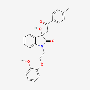 3-hydroxy-1-[2-(2-methoxyphenoxy)ethyl]-3-[2-(4-methylphenyl)-2-oxoethyl]-1,3-dihydro-2H-indol-2-one