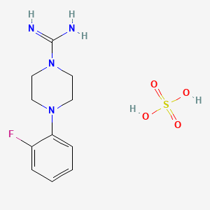 molecular formula C11H17FN4O4S B1337931 4-(2-Fluorophenyl)piperazine-1-carboximidamide sulfate 