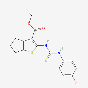 ethyl 2-[(4-fluorophenyl)carbamothioylamino]-5,6-dihydro-4H-cyclopenta[b]thiophene-3-carboxylate