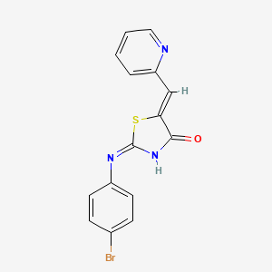 (5Z)-2-(4-bromoanilino)-5-(pyridin-2-ylmethylidene)-1,3-thiazol-4-one