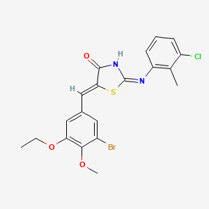 molecular formula C20H18BrClN2O3S B13379379 (5Z)-5-[(3-bromo-5-ethoxy-4-methoxyphenyl)methylidene]-2-(3-chloro-2-methylanilino)-1,3-thiazol-4-one 