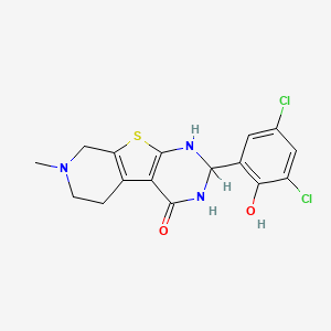 5-(3,5-dichloro-2-hydroxyphenyl)-11-methyl-8-thia-4,6,11-triazatricyclo[7.4.0.02,7]trideca-1(9),2(7)-dien-3-one