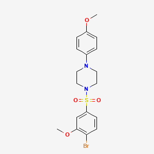 molecular formula C18H21BrN2O4S B13379393 1-[(4-Bromo-3-methoxyphenyl)sulfonyl]-4-(4-methoxyphenyl)piperazine 