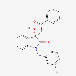 1-(3-chlorobenzyl)-3-hydroxy-3-(2-oxo-2-phenylethyl)-1,3-dihydro-2H-indol-2-one