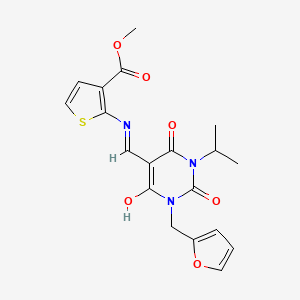 methyl 2-{[(1-(2-furylmethyl)-3-isopropyl-2,4,6-trioxotetrahydro-5(2H)-pyrimidinylidene)methyl]amino}-3-thiophenecarboxylate