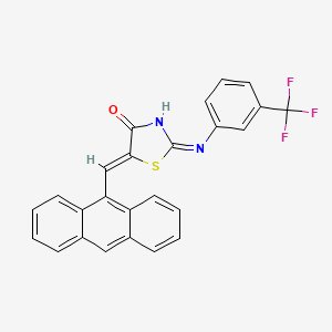 (5Z)-5-(anthracen-9-ylmethylidene)-2-[3-(trifluoromethyl)anilino]-1,3-thiazol-4-one