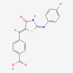 4-[(Z)-[2-(4-bromoanilino)-4-oxo-1,3-thiazol-5-ylidene]methyl]benzoic acid