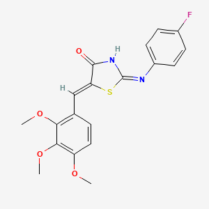 molecular formula C19H17FN2O4S B13379506 (5Z)-2-(4-fluoroanilino)-5-[(2,3,4-trimethoxyphenyl)methylidene]-1,3-thiazol-4-one 