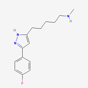 molecular formula C15H20FN3 B1337971 {5-[5-(4-fluorophenyl)-1H-pyrazol-3-yl]pentyl}(methyl)amine 