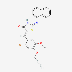 molecular formula C25H19BrN2O3S B13379953 (5Z)-5-[(2-bromo-5-ethoxy-4-prop-2-ynoxyphenyl)methylidene]-2-(naphthalen-1-ylamino)-1,3-thiazol-4-one 