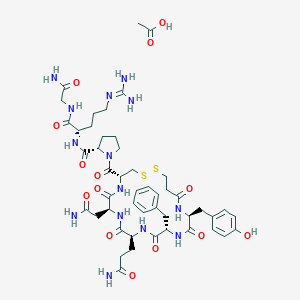 Acetic acid;(2S)-N-[(2S)-1-[(2-amino-2-oxoethyl)amino]-5-(diaminomethylideneamino)-1-oxopentan-2-yl]-1-[(4R,7S,10S,13S,16S)-7-(2-amino-2-oxoethyl)-10-(3-amino-3-oxopropyl)-13-benzyl-16-[(4-hydroxyphenyl)methyl]-6,9,12,15,18-pentaoxo-1,2-dithia-5,8,11,14,17-pentazacycloicosane-4-carbonyl]pyrrolidine-2-carboxamide