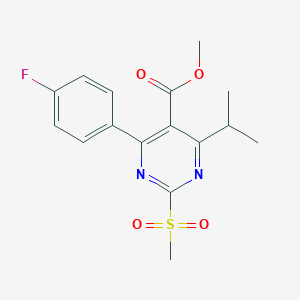 molecular formula C16H17FN2O4S B133801 4-(4-氟苯基)-6-异丙基-2-(甲磺酰基)嘧啶-5-甲酸甲酯 CAS No. 799842-06-1