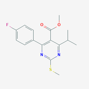 molecular formula C16H17FN2O2S B133804 4-(4-氟苯基)-6-异丙基-2-(甲硫基)嘧啶-5-甲酸甲酯 CAS No. 160009-35-8
