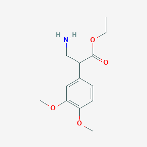 molecular formula C13H19NO4 B1338047 Ethyl 3-amino-2-(3,4-dimethoxyphenyl)propanoate CAS No. 56003-06-6