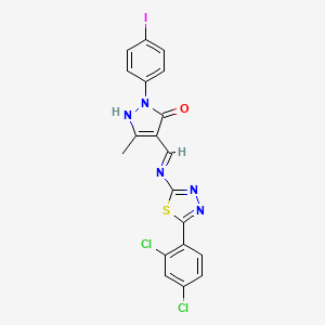 4-({[5-(2,4-dichlorophenyl)-1,3,4-thiadiazol-2-yl]amino}methylene)-2-(4-iodophenyl)-5-methyl-2,4-dihydro-3H-pyrazol-3-one