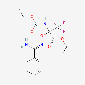 Ethyl 2-({[amino(phenyl)methylene]amino}oxy)-2-[(ethoxycarbonyl)amino]-3,3,3-trifluoropropanoate