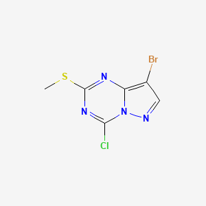 molecular formula C6H4BrClN4S B1338107 8-Bromo-4-chloro-2-(methylthio)pyrazolo[1,5-a][1,3,5]triazine CAS No. 54346-33-7