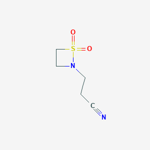 molecular formula C5H8N2O2S B1338143 3-(1,1-Dioxo-1$L^{6},2-thiazetidin-2-YL)propanenitrile 