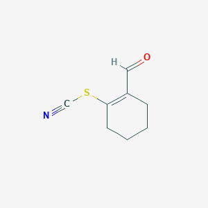 B1338226 2-(Cyanothio)-1-cyclohexene-1-carbaldehyde CAS No. 42141-25-3