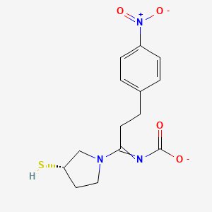 N-[3-(4-nitrophenyl)-1-[(3S)-3-sulfanylpyrrolidin-1-yl]propylidene]carbamate