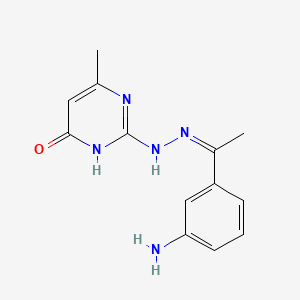 2-[(2Z)-2-[1-(3-aminophenyl)ethylidene]hydrazinyl]-6-methyl-1H-pyrimidin-4-one