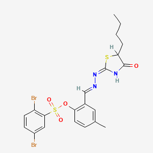 2-[2-(5-Butyl-4-oxo-1,3-thiazolidin-2-ylidene)carbohydrazonoyl]-4-methylphenyl 2,5-dibromobenzenesulfonate