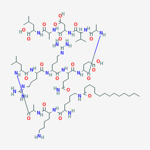 molecular formula C78H142N22O20 B13383131 H-Lys(myristoyl)-Lys-Ala-Leu-Arg-Arg-Gln-Glu-Ala-Val-Asp-Ala-Leu-OH 