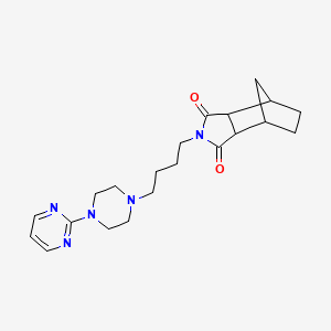 molecular formula C21H29N5O2 B13383160 2-{4-[4-(pyrimidin-2-yl)piperazin-1-yl]butyl}hexahydro-1H-4,7-methanoisoindole-1,3(2H)-dione 