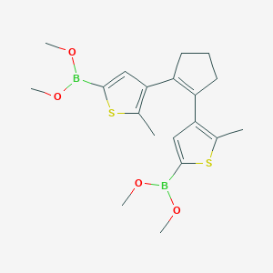 molecular formula C19H26B2O4S2 B13383171 Tetramethyl (cyclopent-1-ene-1,2-diylbis(5-methylthiophene-4,2-diyl))diboronate 