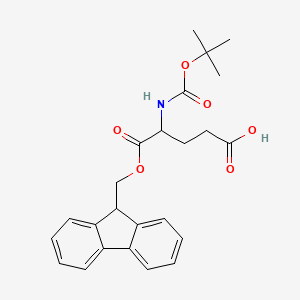 molecular formula C24H27NO6 B13383175 5-(9H-fluoren-9-ylmethoxy)-4-[(2-methylpropan-2-yl)oxycarbonylamino]-5-oxopentanoic acid 