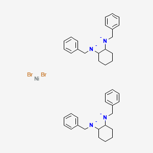 1,1',3,3'-Tetrabenzyl-2,2-dibromo-hexadecahydro-2,2'-spirobi[cyclohexa[d]1,3-diaza-2-nickelacyclopentane]