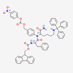 {4-[(2S)-N-[(1S)-1-carbamoyl-5-[(triphenylmethyl)amino]pentyl]-2-({[(9H-fluoren-9-yl)methoxy]carbonyl}amino)-3-phenylpropanamido]phenyl}methyl 4-nitrophenyl carbonate