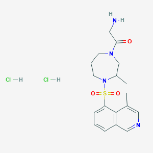 molecular formula C18H26Cl2N4O3S B13383300 2-amino-1-[3-methyl-4-(4-methylisoquinolin-5-yl)sulfonyl-1,4-diazepan-1-yl]ethanone;dihydrochloride 