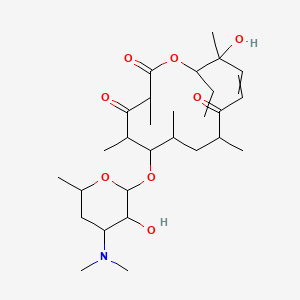 molecular formula C28H47NO8 B13383303 14-Ethyl-13-hydroxy-3,5,7,9,13-pentamethyl-2,4,10-trioxo-1-oxacyclotetradec-11-en-6-yl 3,4,6-trideoxy-3-(dimethylamino)hexopyranoside 