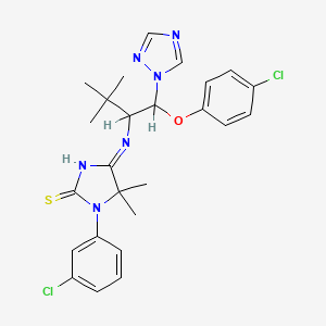 4-[[1-(4-Chlorophenoxy)-3,3-dimethyl-1-(1,2,4-triazol-1-yl)butan-2-yl]amino]-1-(3-chlorophenyl)-5,5-dimethylimidazole-2-thione