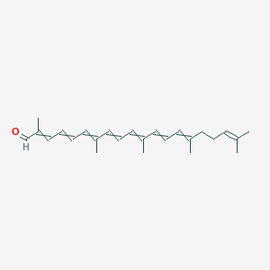 molecular formula C25H34O B13383324 2,7,11,15,19-Pentamethylicosa-2,4,6,8,10,12,14,18-octaenal 